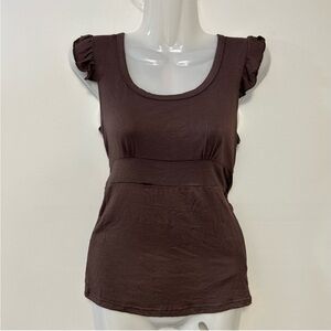 ◾️Y2K Vintage Pudding Jeans Baby Doll Tie Back Frill Sleeve Top